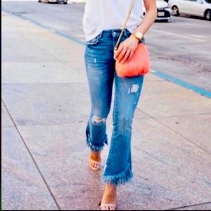 Zara fashion jeans with fringe and holes